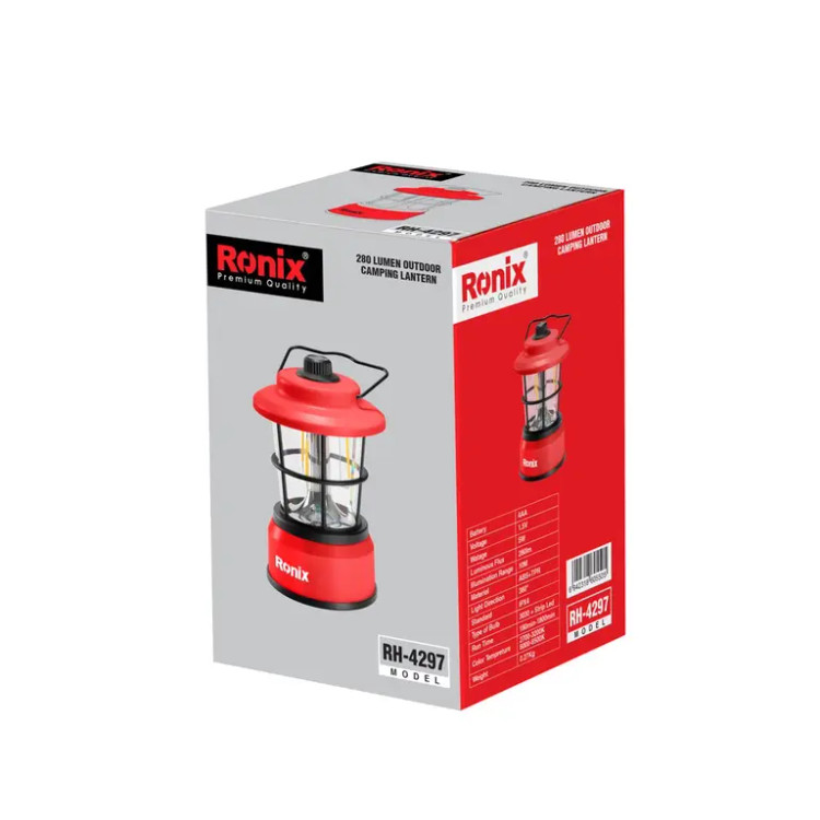 چراغ روشنایی فانوسی باطری خور 280 لومن RH-4297