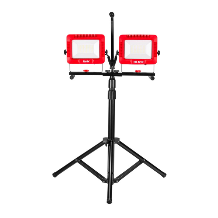نورافکن LED برقی 50 وات دوبل با سه پایه RH-4219