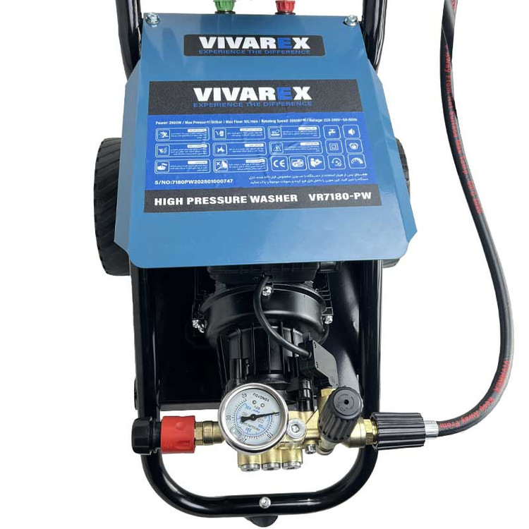 کارواش صنعتی دینامی چرخدار 180 بار ویوارکس مدل pw-7180 یکسال گارانتی معتبر شرکتی