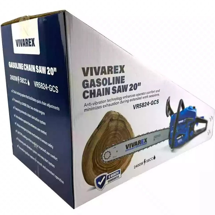 اره زنجیری بنزینی ویوارکس مدل VR5824-GCS سایز ۵۰ سانتی دو زمانه