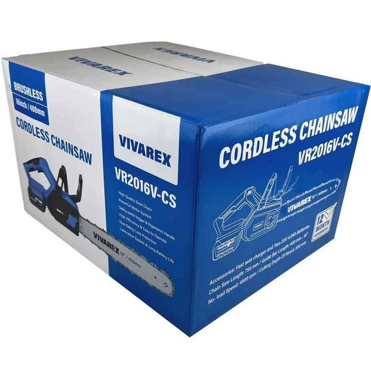 اره زنجیری شارژی 20 ولت (۲ باطری همزمان) 40 سانتی ویوارکس براشلس مدل VR2016V-CS